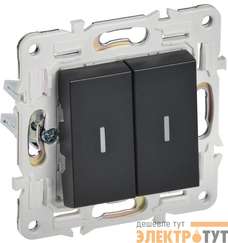 Выключатель 2-кл. SKANDY 10А SK-V09Bl с индикацией черн. IEK SK-V20-1-10-K02