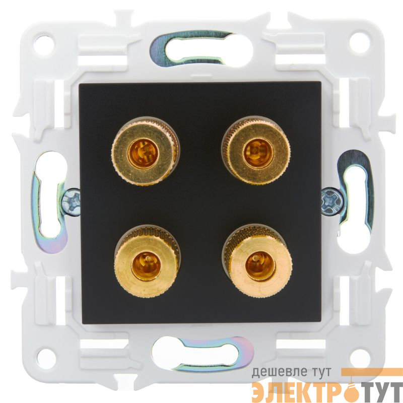 Аудиорозетка 4-м SKANDY SK-A01Bl черн. IEK SK-S40-K02