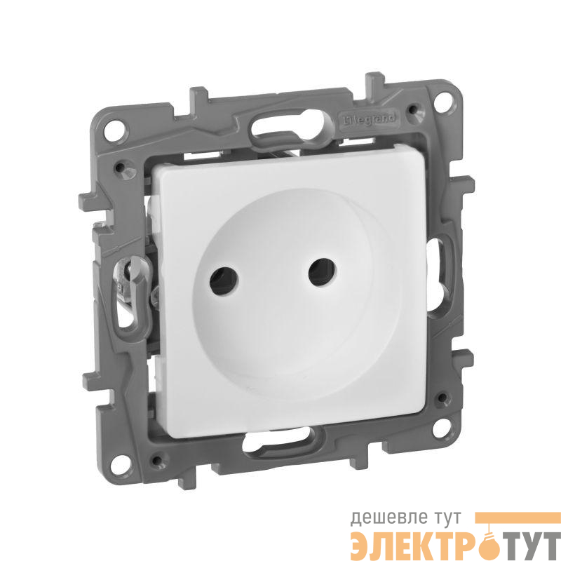 Розетка 1-м СП Etika 16А IP20 250В 2P без заземл. немецк. стандарт винтов. клеммы механизм бел. IEK 672220