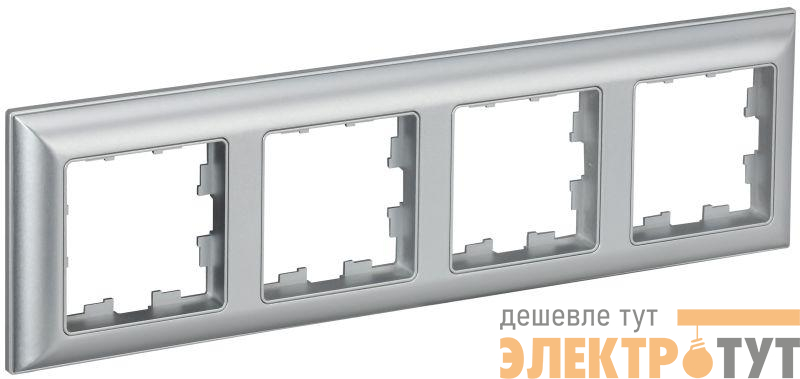 Рамка 4-м BRITE РУ-4-Бр алюм./алюм. IEK BR-M42-12-K47