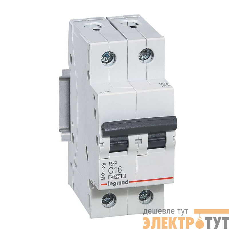 Выключатель автоматический модульный 2п C 6А 4.5кА RX3 ИЭК Leg 419694