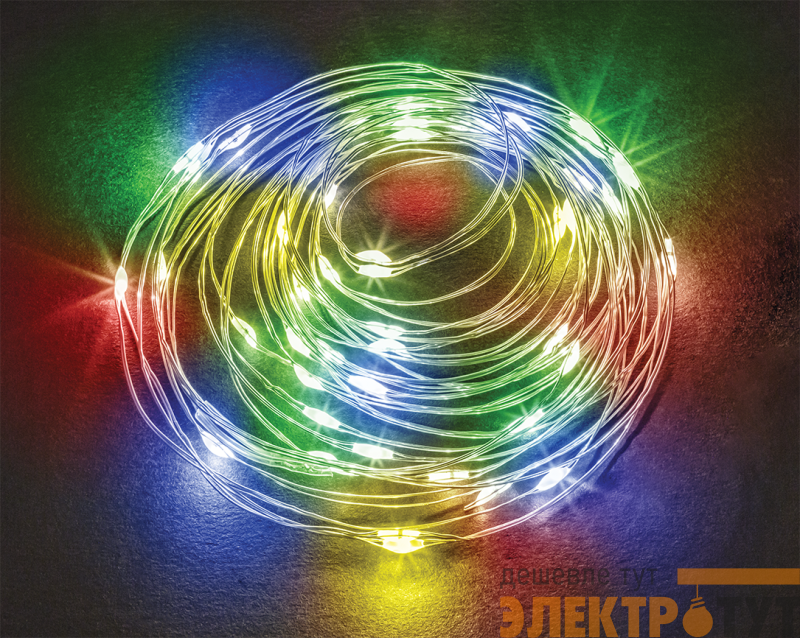 Гирлянда светодиодная 80 713 NGF-SM01-50RGBY-10-5.2m-3AA-SL-IP20 Navigator 80713