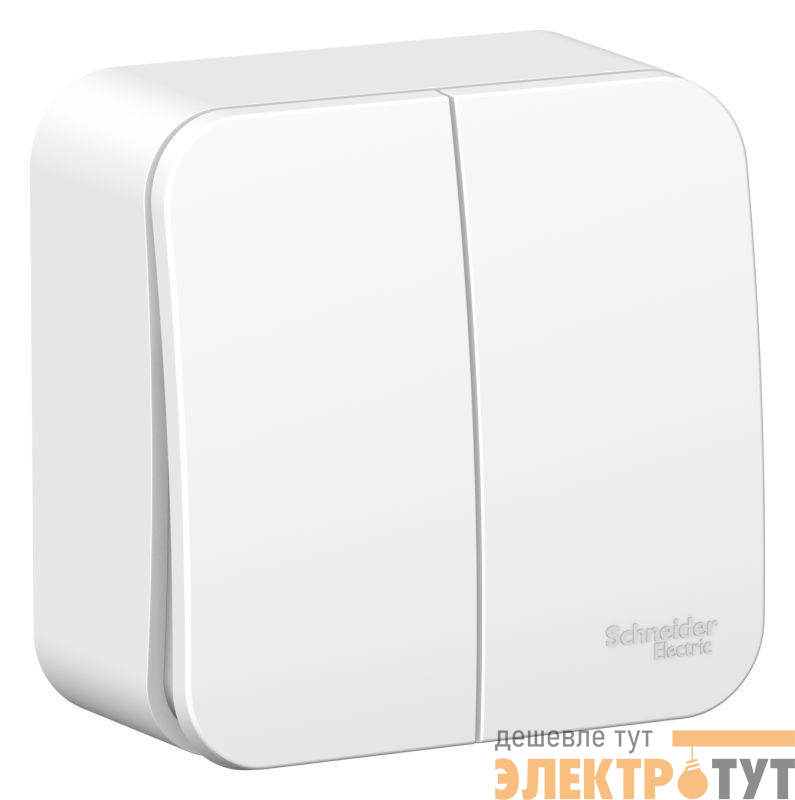 Выключатель 2-кл. ОП Blanca 10А IP20 (сх. 5) 250В с металлич. пластиной бел. SE BLNVA105021