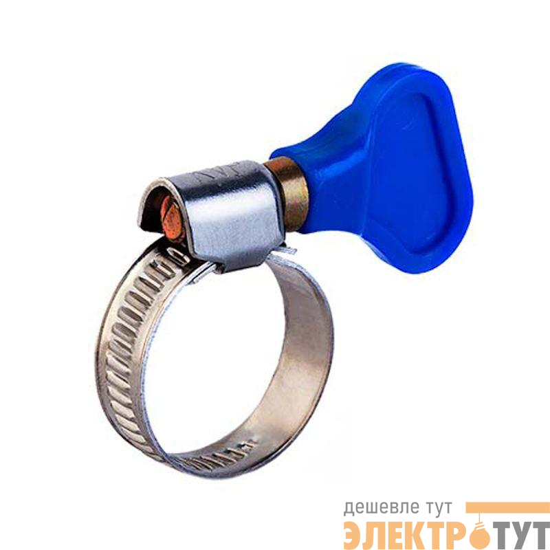 Хомут червячный 16-25/9-0.7мм с ключом нержавеющая сталь W2 (уп.50шт) Rexant 07-0716-1