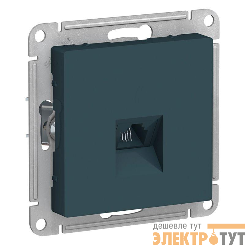 Механизм розетки телефонной 1-м СП AtlasDesign RJ11 изумруд SchE ATN000881