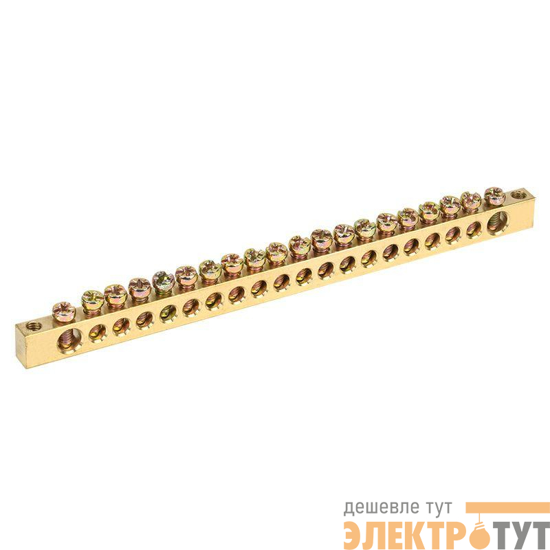 Шина PEN "земля-ноль" 6х9мм 20/2 (20 групп/крепеж по краям) Rexant 11-2370