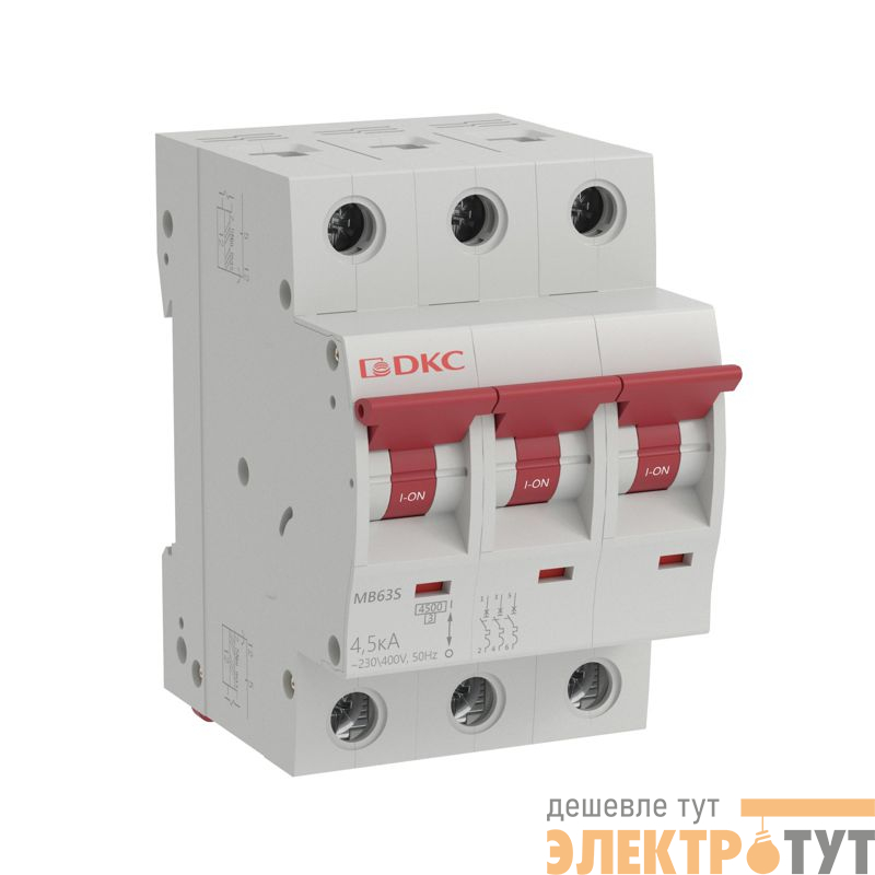Выключатель автоматический модульный 3п C 6А 4.5кА MB63 YON MB63S-3PC06