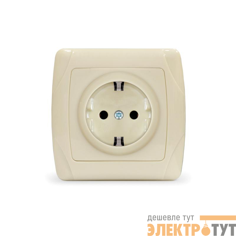 Розетка 1-м СП Маргарита 16А IP20 с заземл. сл.кость (ivory) UNIVersal М0028-I