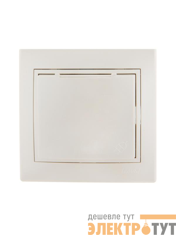 Розетка 1-м СП Mira 16А IP20 с заземл. с защ. крышкой со вставкой керамика жемчуж./бел. перламутр. LEZARD 701-3030-123