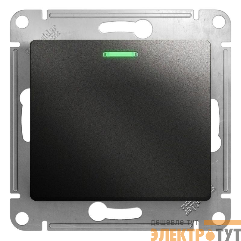 Переключатель проходной 1-кл. СП Glossa 10А IP20 (сх. 6а) 10AX с подсветкой механизм антрацит SE GSL000763