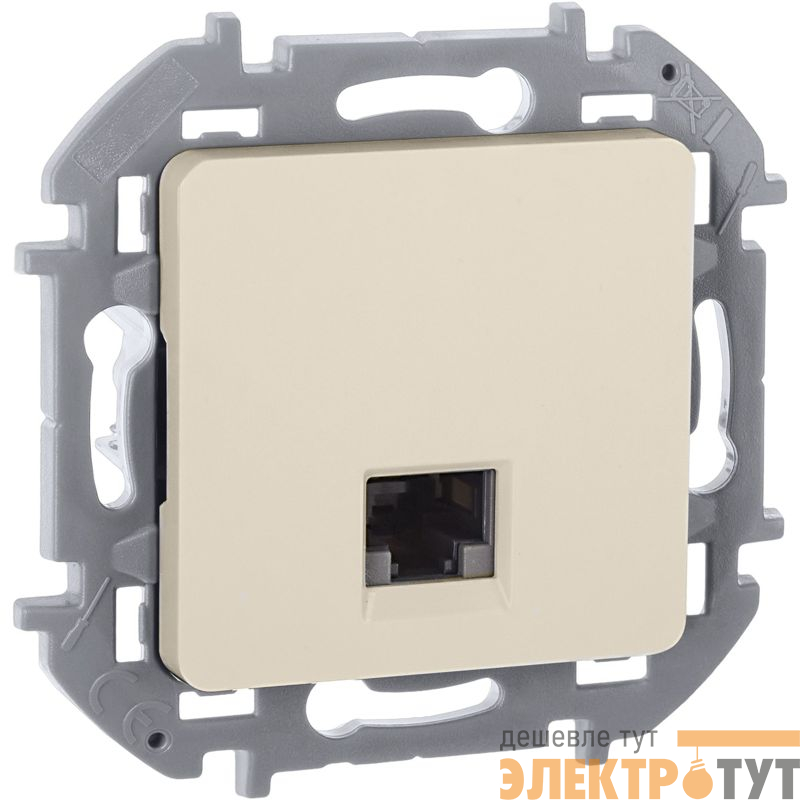 Розетка компьютерная Inspiria RJ45 кат.6 UTP механизм сл. кость IEK 673831