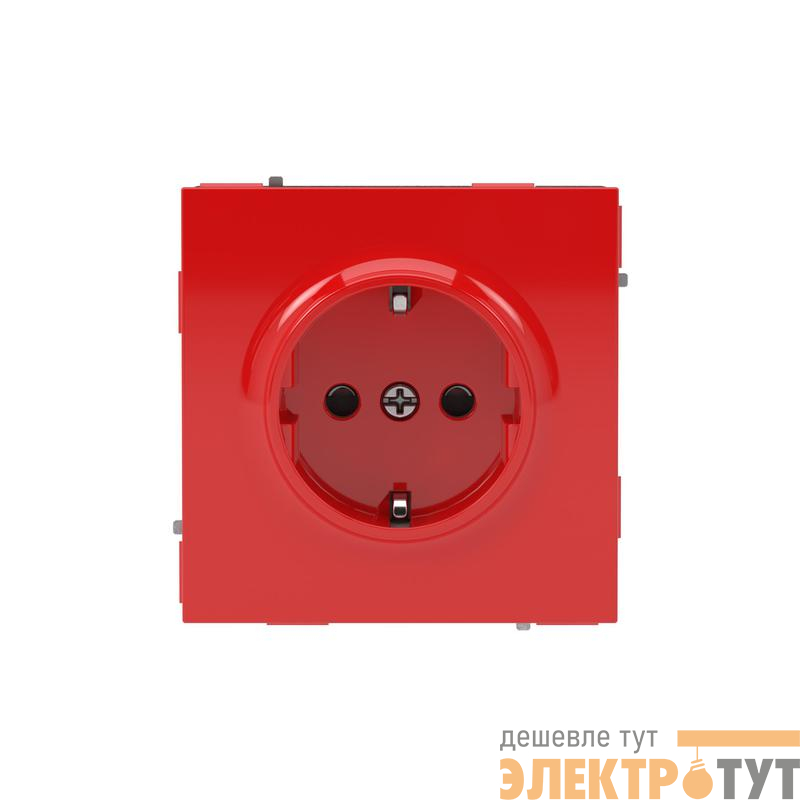 Розетка силовая KANT 2P+E защ. шторки красн. сатин DKC 7001003