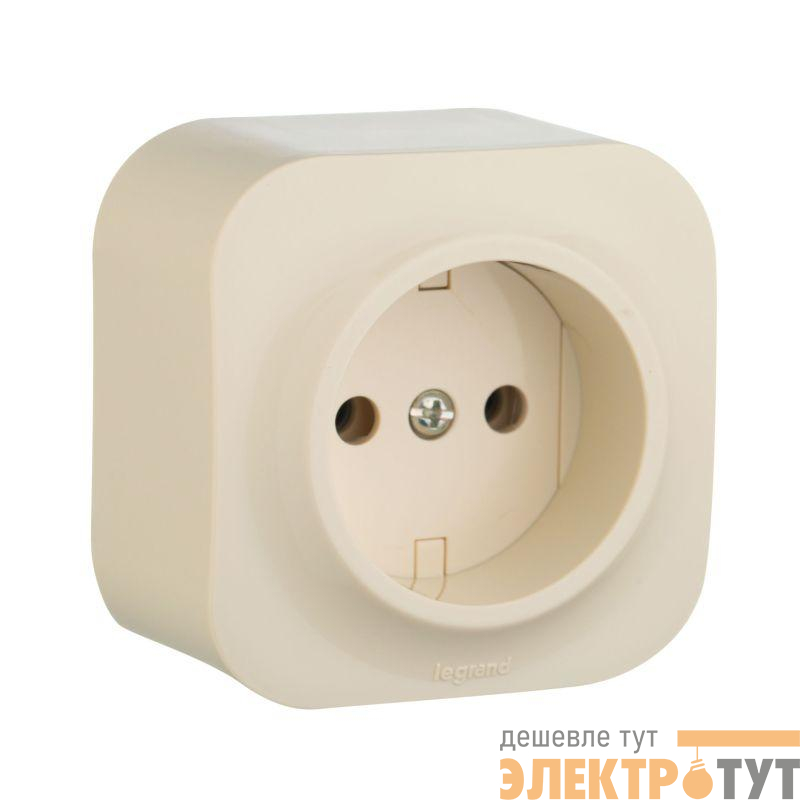 Розетка 1-м ОП Quteo 16А IP20 2P без заземл. без защ. шторок сл. кость IEK 782240