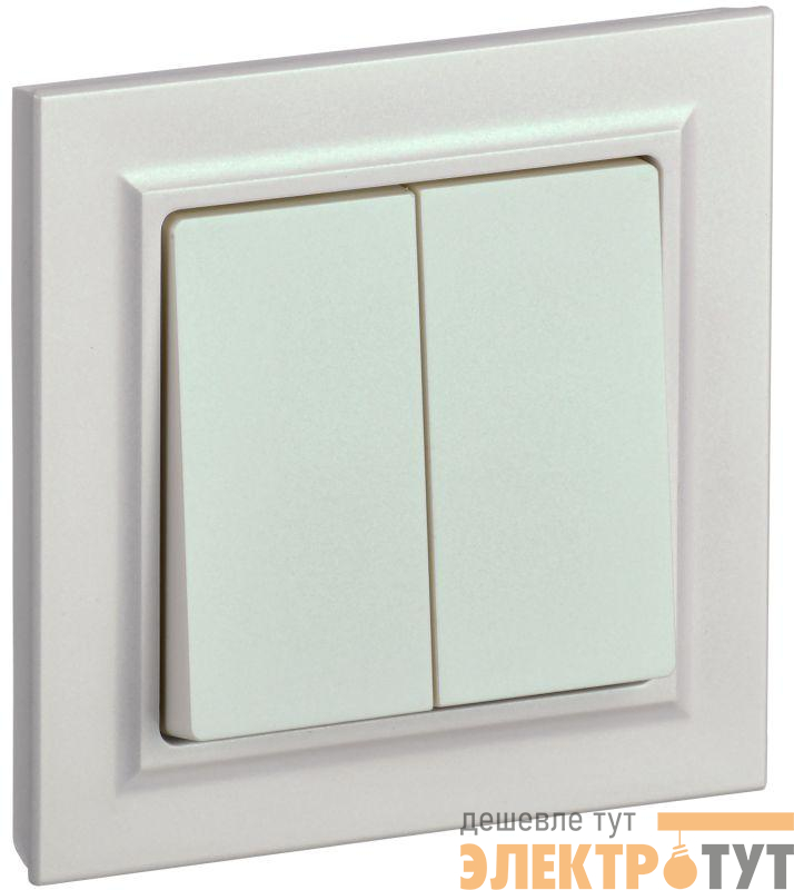 Выключатель 2-кл. СП BRITE ВСР10-2-0-БрЖ 10А в сборе жемчуж. IEK BR-V20-0-10-K36-F
