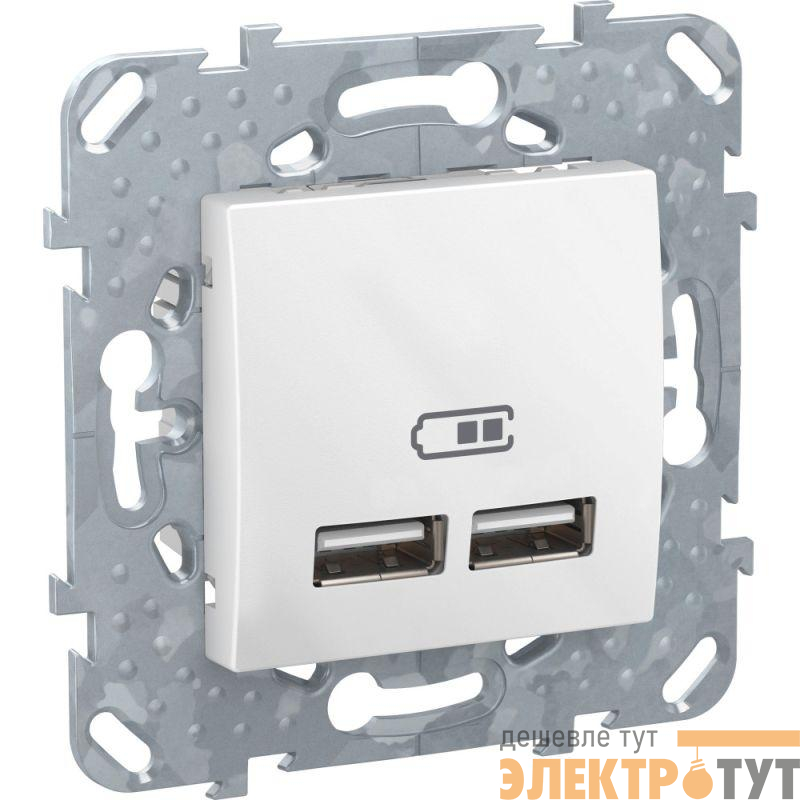 Устройство зарядное Unica 2 USB 2.1А бел. SchE MGU5.418.18ZD