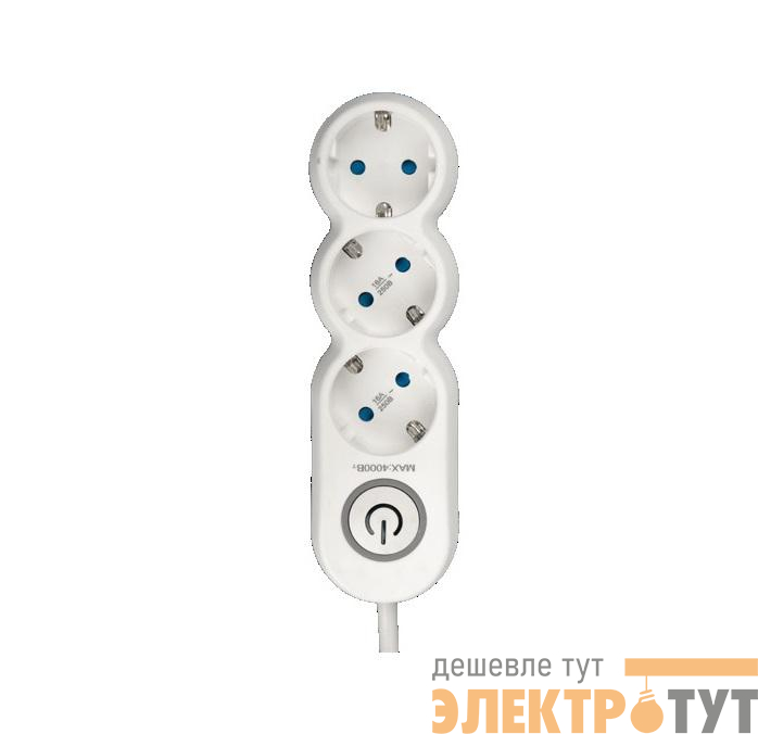 Удлинитель 3х3м с заземл. 16А 4кВт ПВС 3х1 с выкл. EX защ. шторки JazzWay 5034792