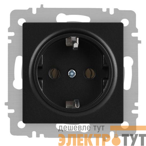Розетка 1-м СП Accent 6-202-05 16А IP20 250В 2P+E Schuko антрацит Intro Б0063693