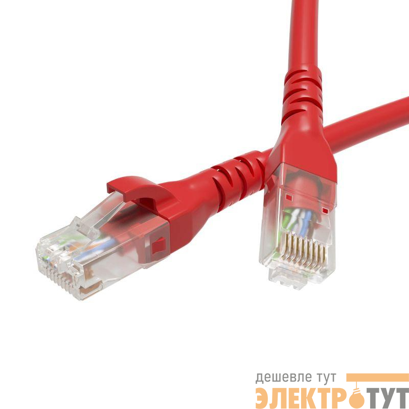 Патч-корд неэкранированный кат.6 U/UTP 4х2 LSZH 5м красн. DKC RN6UU4550RD