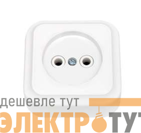 Розетка 1-м ОП 16А IP20 без заземл. бел. Bylectrica РА16-255