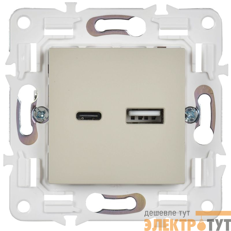 Розетка USB A+C 18Вт SKANDY SK-R13B беж. IEK SK-U22-018-K10