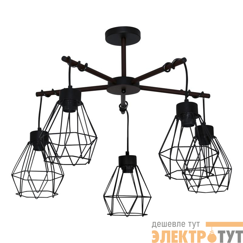 Светильник "Магна" 151 НПБ 01-5х60-161 Е27 (ИМ) потолочный черн. муар Элетех 1005404962