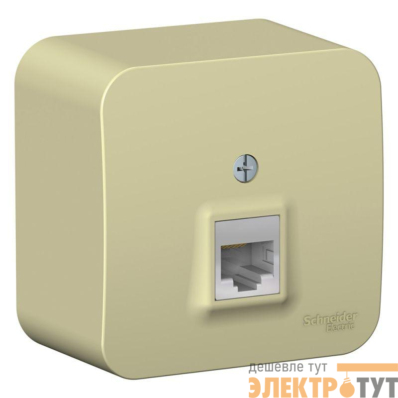 Розетка компьютерная 1-м ОП Blanca RJ45 кат.5E с изолир. пластиной беж. SE BLNIA045007