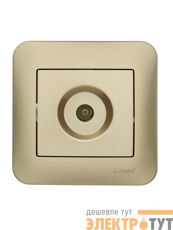 Розетка телевизионная оконечная TV СП ASTI IP20 в сборе золото. LEZARD 7081-3636-130