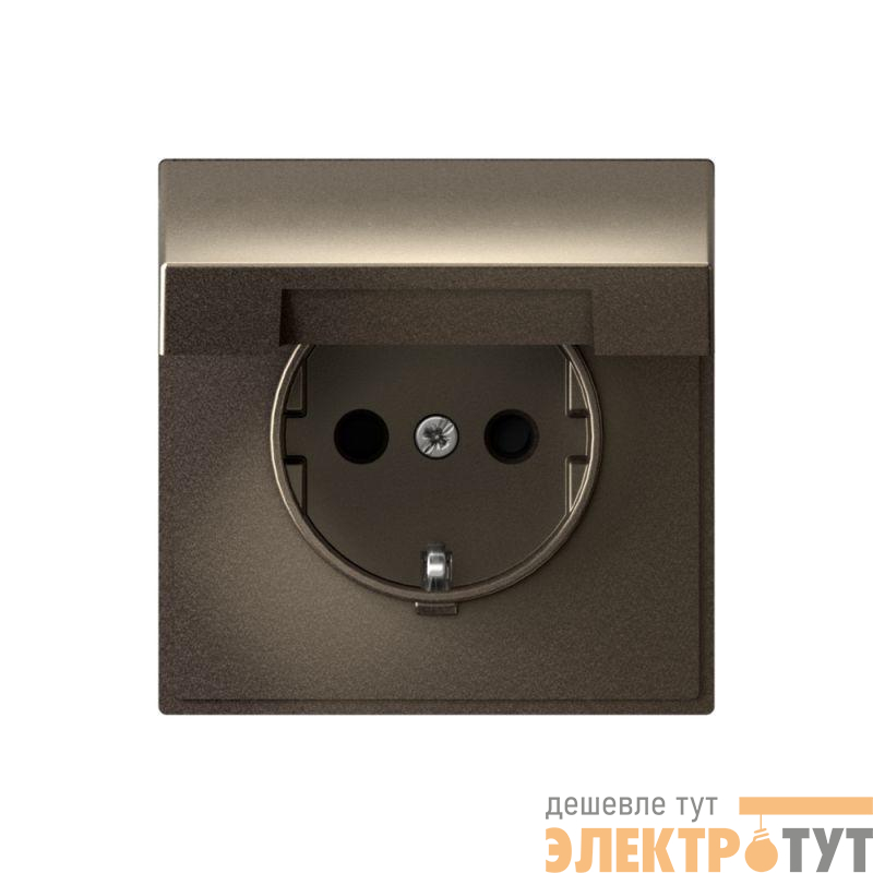 Розетка ArtGallery 16А IP20 с заземл. защ. шторки с крышкой механизм мокко SE GAL000646