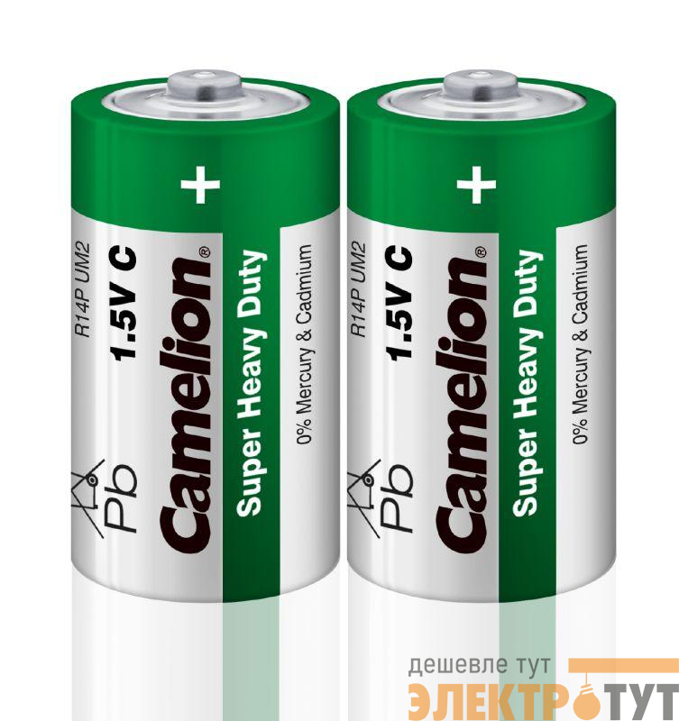 Элемент питания солевой C/R14 R14P-SP2G 1.5В SR-2 (уп.2шт) Camelion 1661