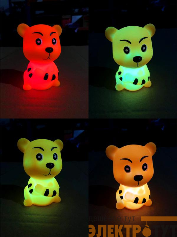 Фигура светодиодная "Тигр" 8х7см светодиод RGB переливается разными оттенками элементы питания 3хAG13 (в компл.) КОСМОС KOCNL-EL106(2022)