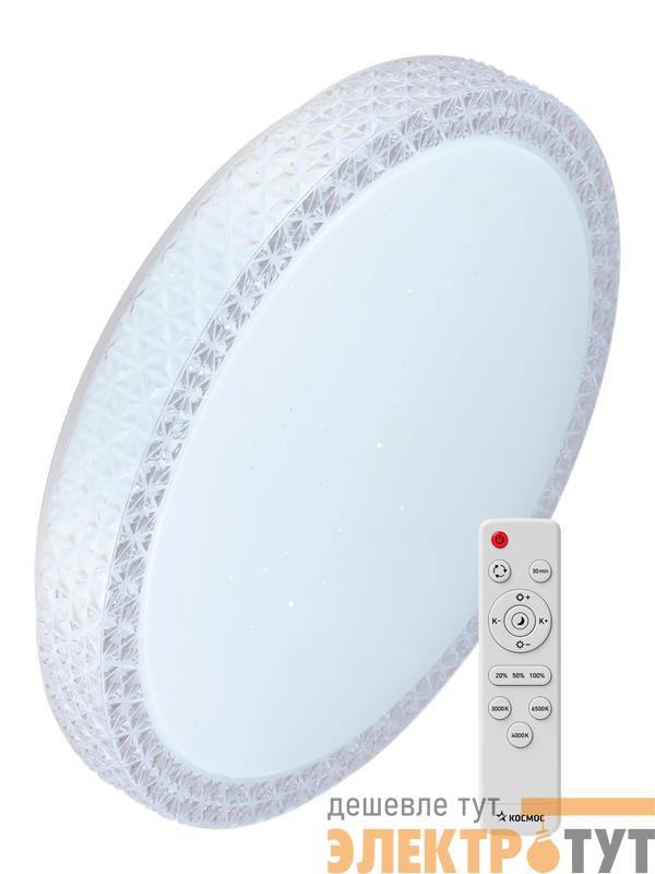 Светильник светодиодный PREMIUM SAPHIR 120Вт 230В 3000-6500К 9600лм IP40 495х115мм настенно-потолочный управляемый с пультом ДУ КОСМОС KSSaph120W