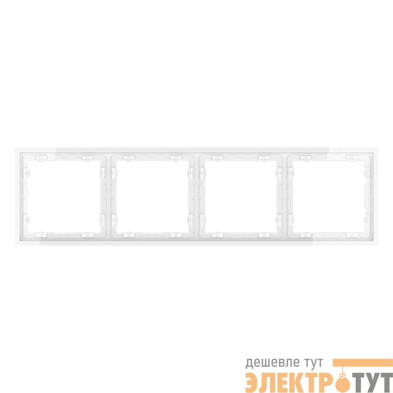 Рамка 4-м S70 пластик. бел. глянцевый Voltum VLS100401