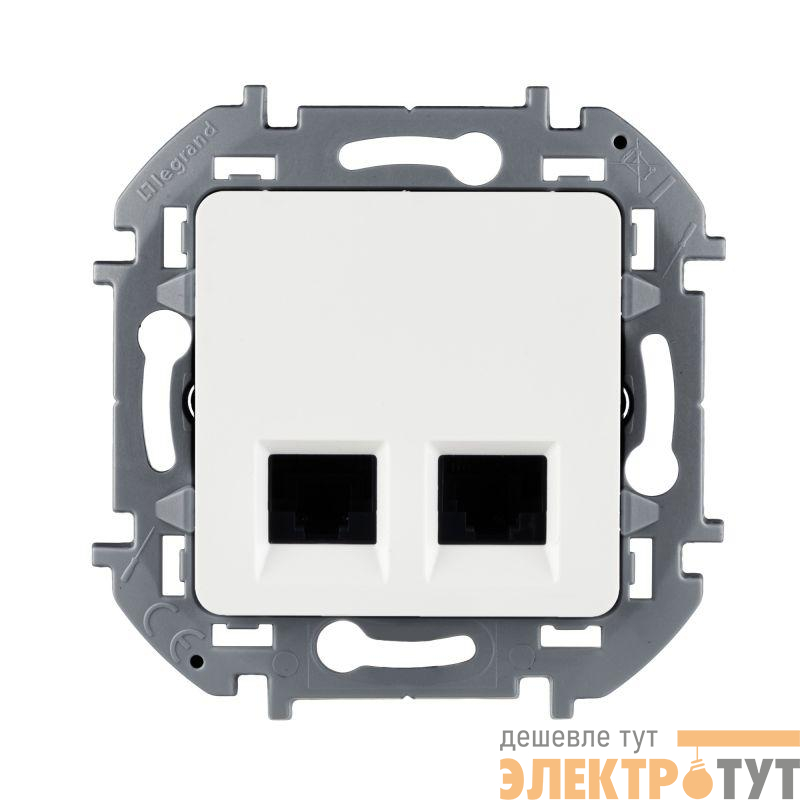 Розетка компьютерная 2-м Inspiria RJ45 кат.5E UTP бел. Leg 673835