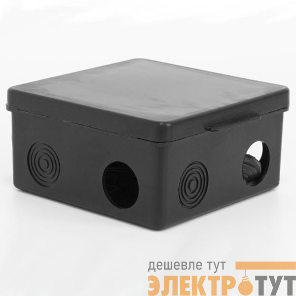 Коробка распределительная ОП 100х100х50мм 7 каб. вводов IP54 черн. TOKOV ELECTRIC TKE-KR-100-100-50-C05