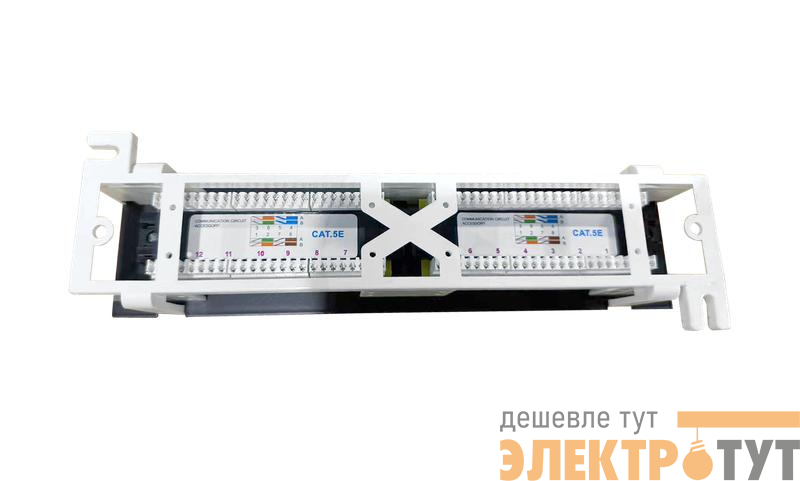 Патч-панель настенная 12 портов RJ45 UTP кат.5E TOKOV ELECTRIC TKE-WMPP-5E-1U-12P-UTP