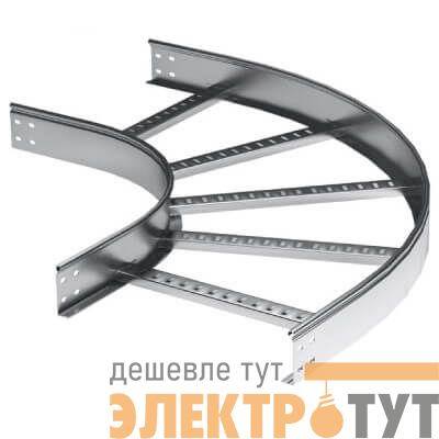 Угол горизонтальный 90град. 80х400 R-300 лонжерон 1.5мм в компл. с крепежн. элемент. и соед. пластинами DKC LIC8340K