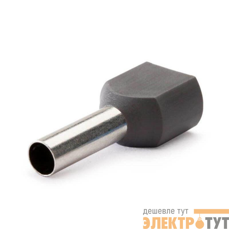 Наконечник-гильза двойная с изолир.фланцем 0.75кв.мм (НШВИ2) сер. DKC IFD2-0.75-8GR