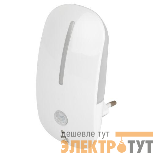 Светильник светодиодный NN-621-LS-MS-W ночник в розетку с датчиком освещенности и датчиком движения бел. ЭРА Б0057212