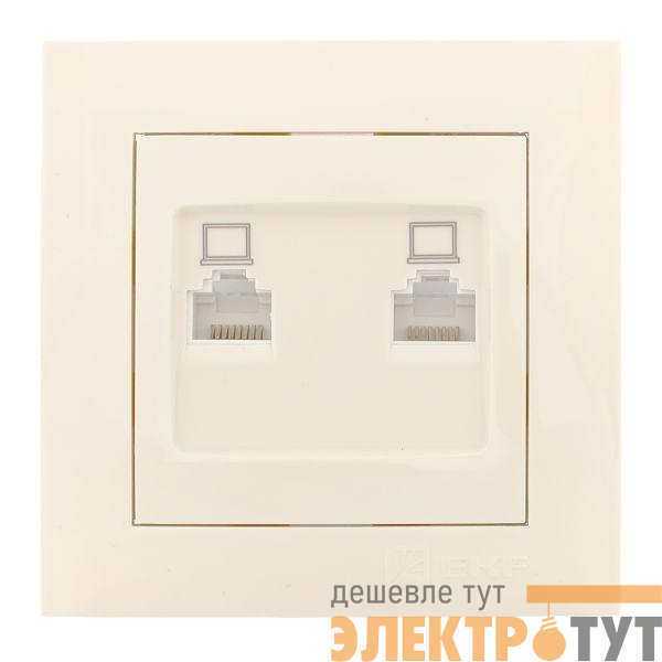 Розетка компьютерная 2-м СП Валенсия RJ45 крем. PROxima EKF EWK02-035-20