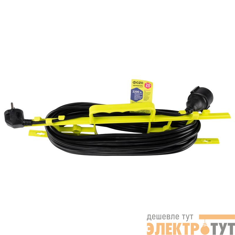 Удлинитель-шнур на рамке 1х20м с заземл. CSG100-2000 ФАZА 5063884