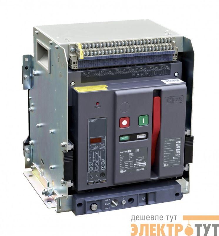 Выключатель автоматический воздушный 3п 2000А 80кА ВА-731 расцеп. М выкатн. DEKraft 27051DEK