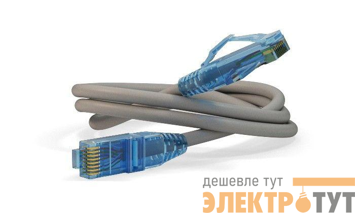 Патч-корд PC-LPM-UTP-RJ45-RJ45-C6-0.5M-LSZH-GY U/UTP кат.6 LSZH 0.5м сер. Hyperline 42235