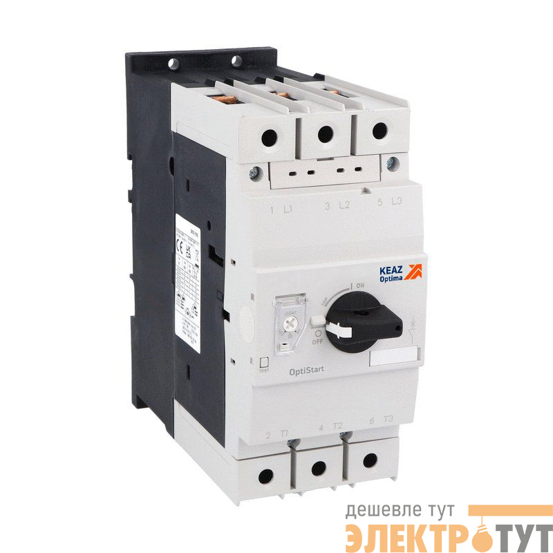 Выключатель автоматический 3п 75А диапазон уставок 55…75А 50кА OptiStart MP-100R-75-T2 КЭАЗ 348547