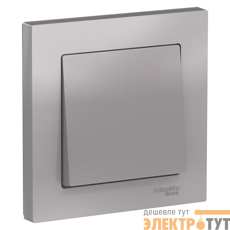 Выключатель 1-кл. СП AtlasDesign 10А IP20 (сх. 1) 10AX в сборе алюм. SE ATN000312