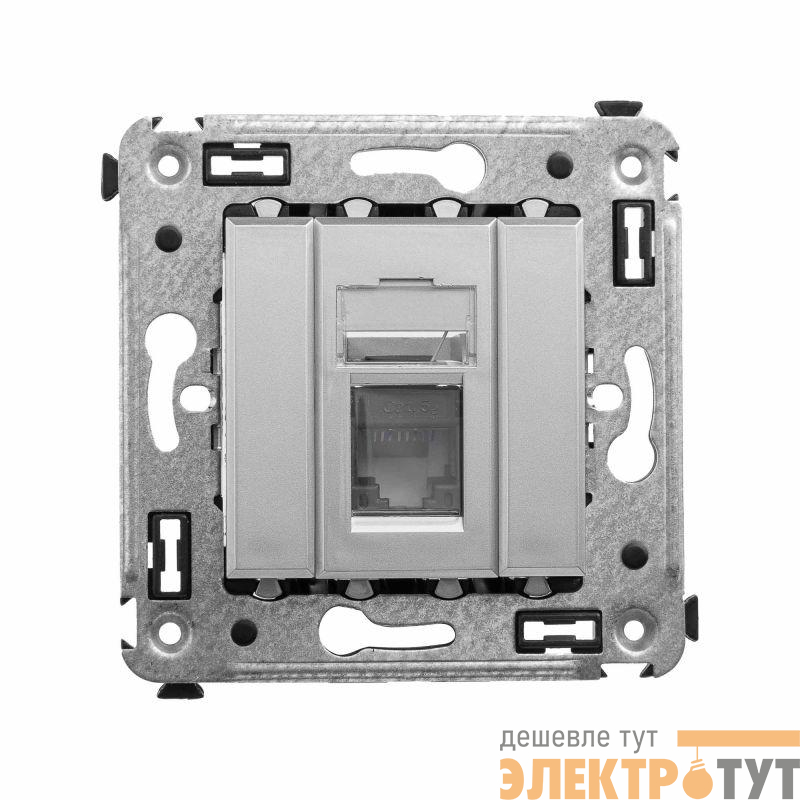 Розетка компьютерная 1-м СП Avanti "Закаленная сталь" RJ45 кат.5E DKC 4404463
