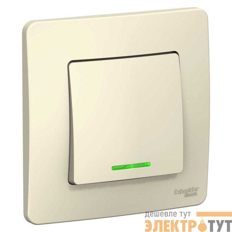 Выключатель 1-кл. СП Blanca 10А IP20 (сх. 1) 250В с подсветкой молочн. SE BLNVS010112