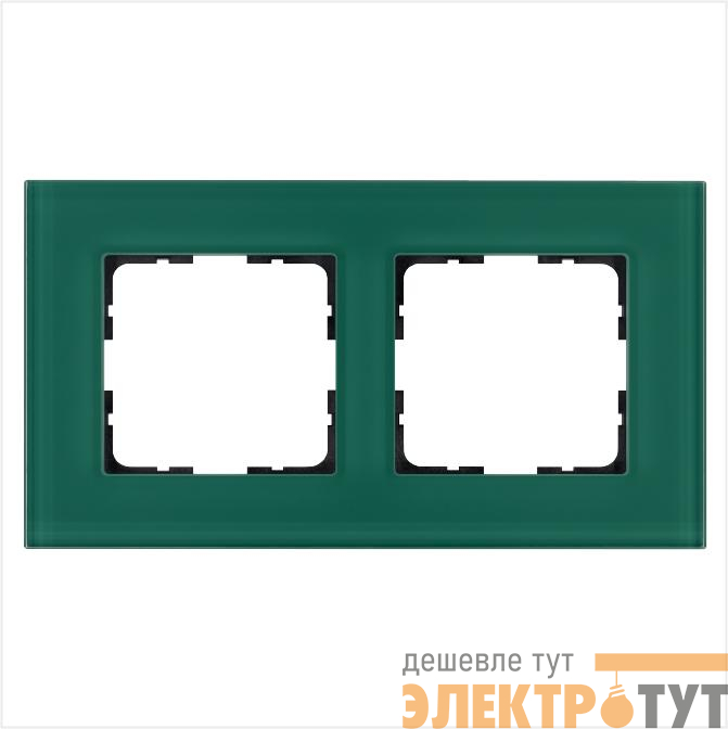 Рамка 2-м G-Glass стекло лазурн. Jasmart G1002GJ