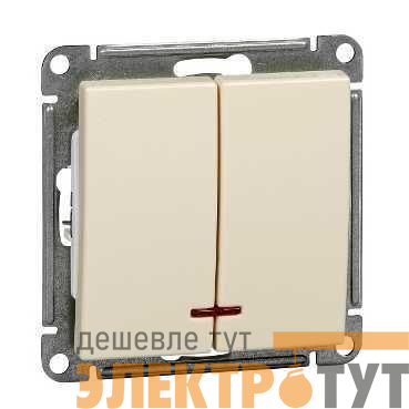 Выключатель 2-кл. СП W59 10А IP20 10AX с подсветкой механизм сл. кость SE VS510-251-2-86