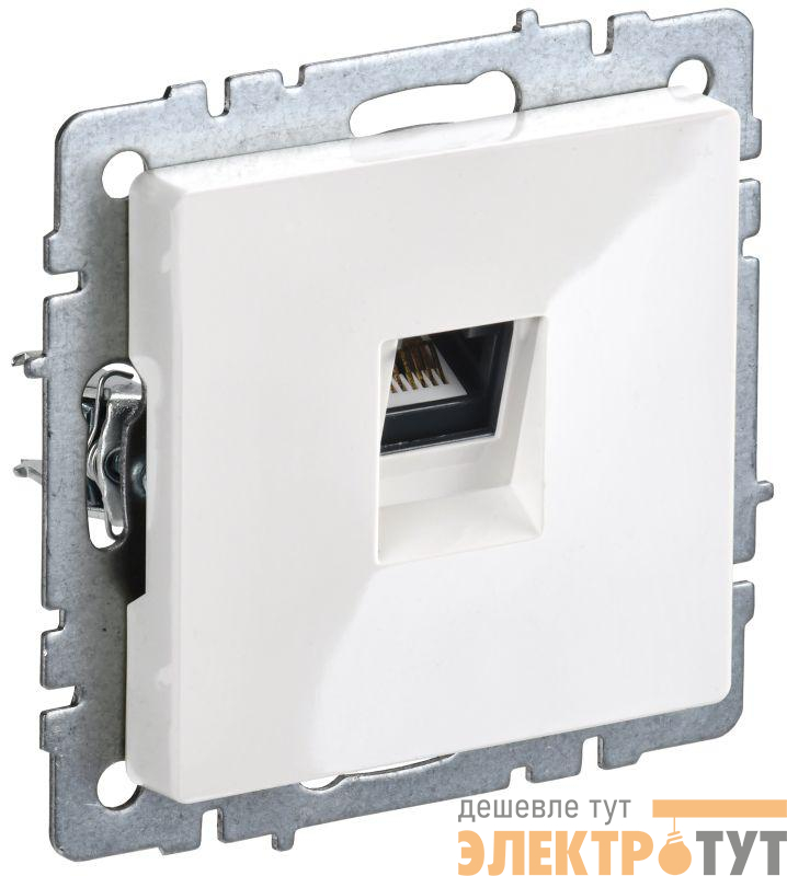 Розетка компьютерная СП RJ45 кат.5E BRITE РК10-БрБ механизм бел. IEK BR-K10-1-K01