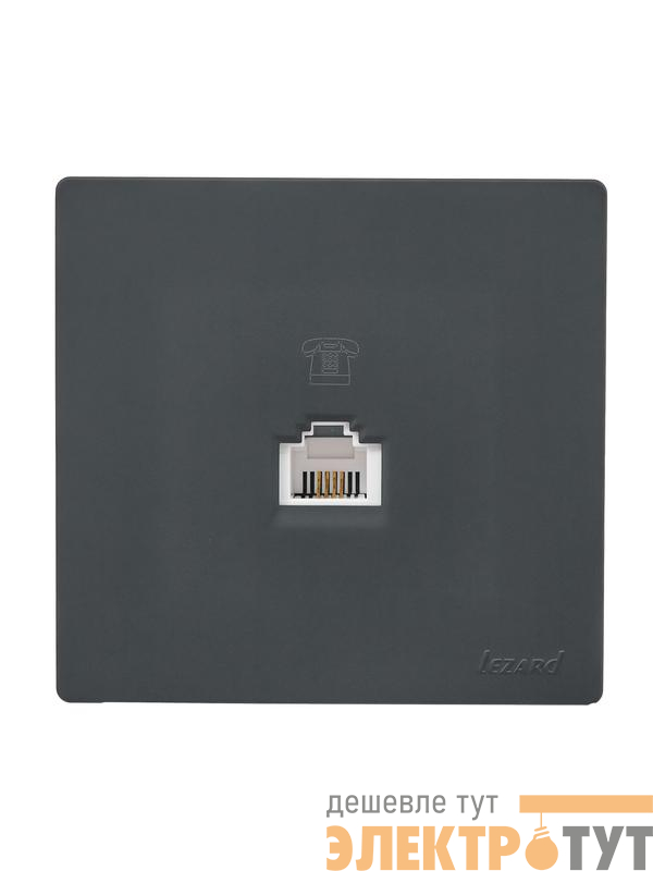 Розетка телефонная 1-м ОП LETO графит LEZARD 752-3400-137